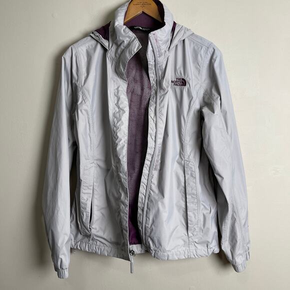 North Face Jacket Dryvent Embroidered Hidden Hood Zipper Pockets M - Picture 5 of 12